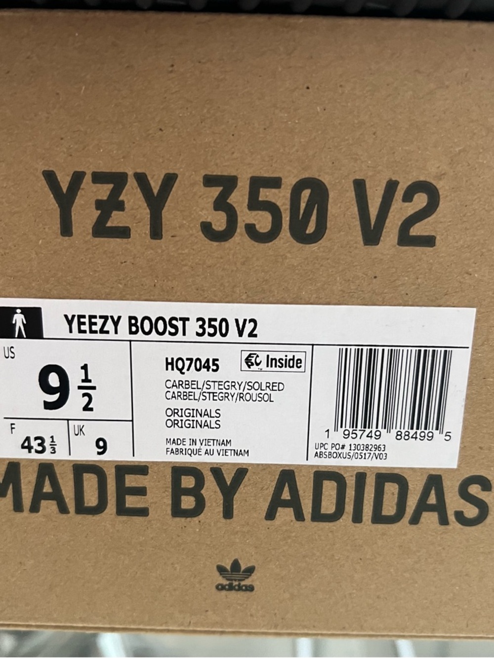 adidas Yeezy Boost 350 V2 - Carbon Beluga- Size Men’s 9.5 - Picture 7 of 7